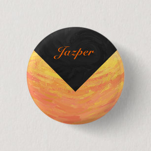 Dragons Augenorange und Schwarze Monogramm Button