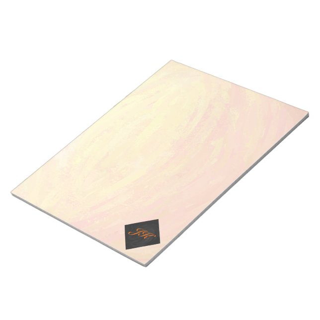 Dragons Augenorange und Schwarze Monogramm Notizblock (angewinkelt)