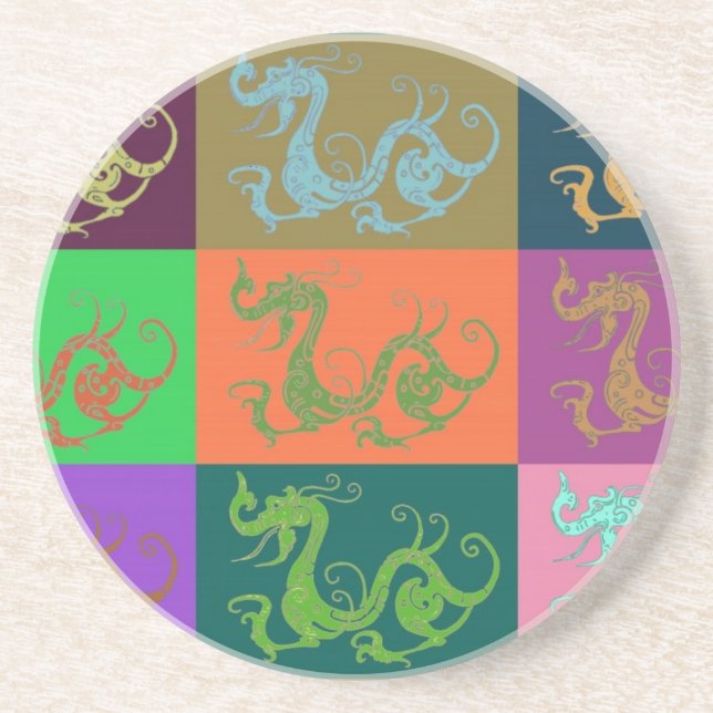 Dragons Beverage Coaster Sandstein Untersetzer (Vorne)