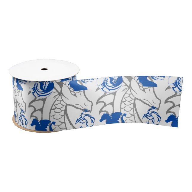 Dragons Blue Satinband (Spule)