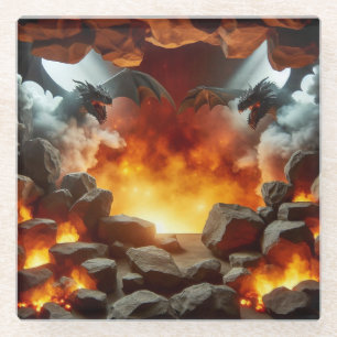 Dragon's Cave Art Glass Untersetzer