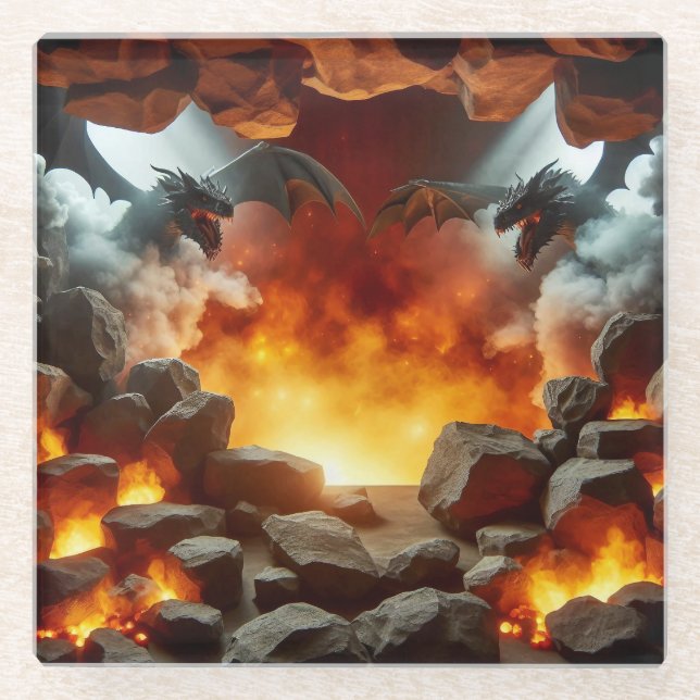Dragon's Cave Art Glass Untersetzer (Vorderseite)