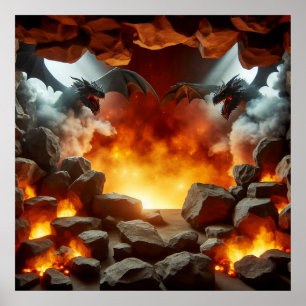 Dragon's Cave Art Poster