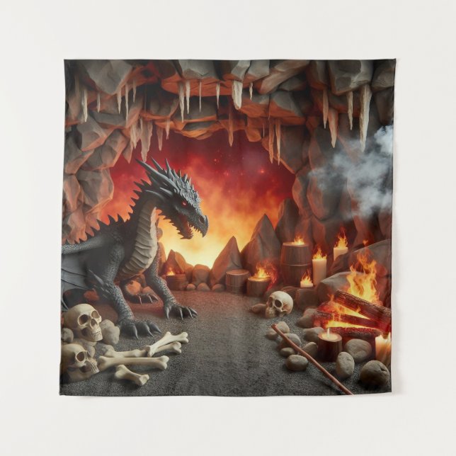 Dragon's Cave Art Tapestry Wandteppich (Vorderseite)