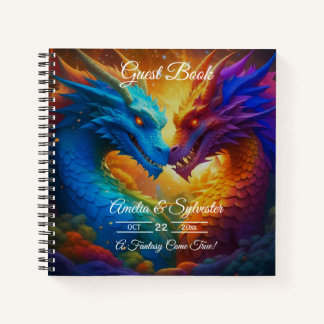 Dragons colorés dans Love Mariage livre d'invité