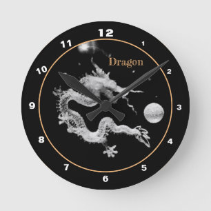 Dragons & Crystal Dragon Lore /Birth of the Dragon Runde Wanduhr