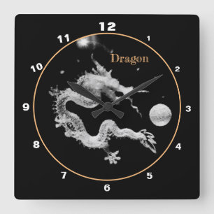 Dragons & Crystal Dragon Lore / Geburt des Drachen Quadratische Wanduhr