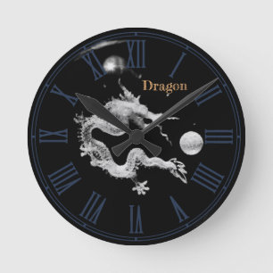 Dragons & Crystal Dragon Lore / Geburt des Drachen Runde Wanduhr