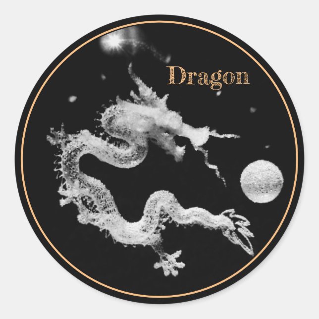 Dragons & Crystal Dragon Lore / Geburt des Drachen Runder Aufkleber (Vorderseite)