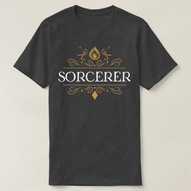 Dragons der Zauberer in Dungeons T-Shirt (Design vorne)