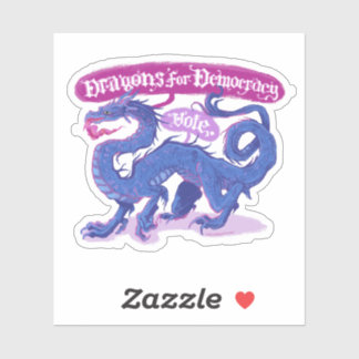Dragons für Demokratie-Wählersticker Aufkleber