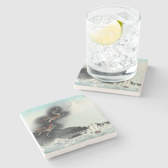Dragon's Fury Sea Battle for Mount Fuji, Japan Steinuntersetzer (Seitenansicht)