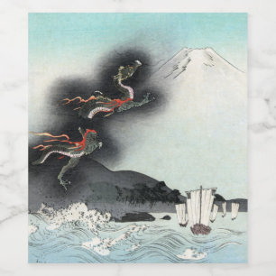 Dragon's Fury Sea Battle for Mount Fuji, Japan Weinetikett