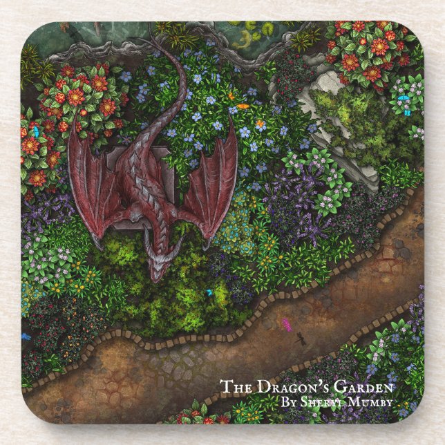 Dragon's Garden Coaster Getränkeuntersetzer (Vorderseite)
