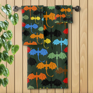 Dragons Green Flight Fantasy Badhandtuch Set