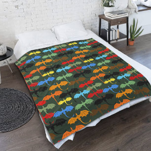 Dragons Green Flight Fantasy Fleecedecke