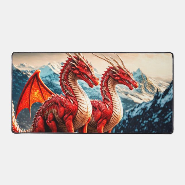 Dragons Illustration Schreibtischunterlage (Vorderseite)