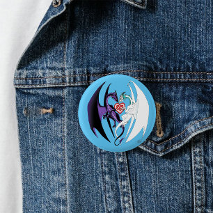 Dragons Liebe Heart Blue Button