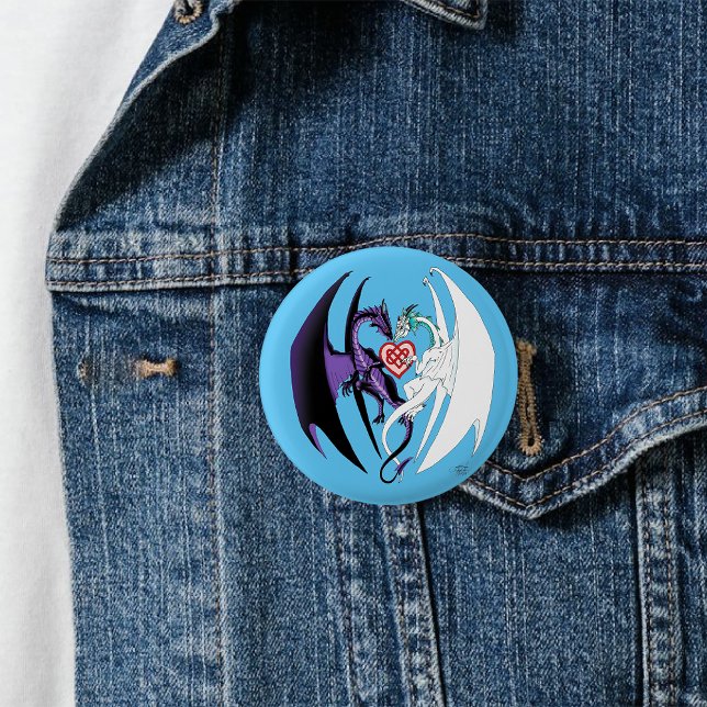 Dragons Liebe Heart Blue Button (Von Creator hochgeladen)