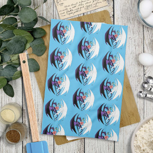 Dragons Liebe Heart Blue Geschirrtuch