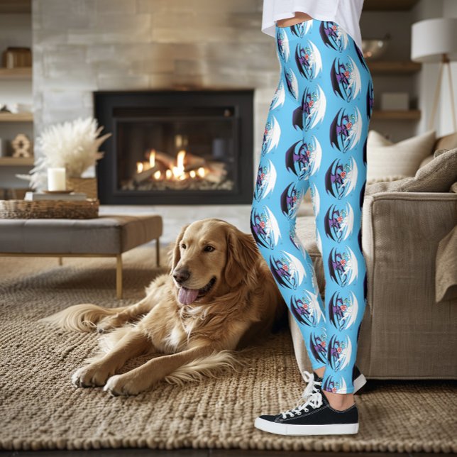 Dragons Liebe Heart Blue Leggings (Von Creator hochgeladen)