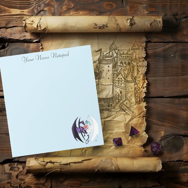 Dragons Liebe Heart Blue Notizblock (Von Creator hochgeladen)