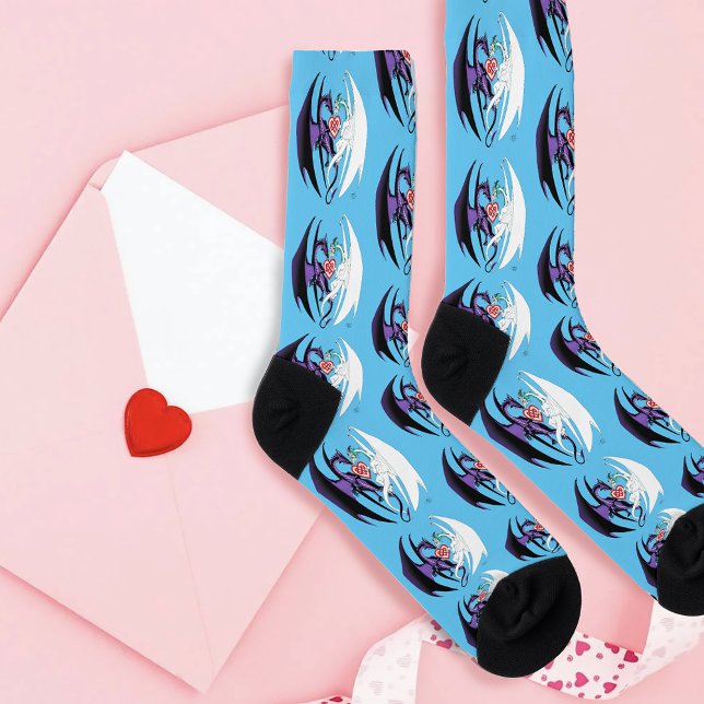 Dragons Liebe Heart Blue Socken (Von Creator hochgeladen)