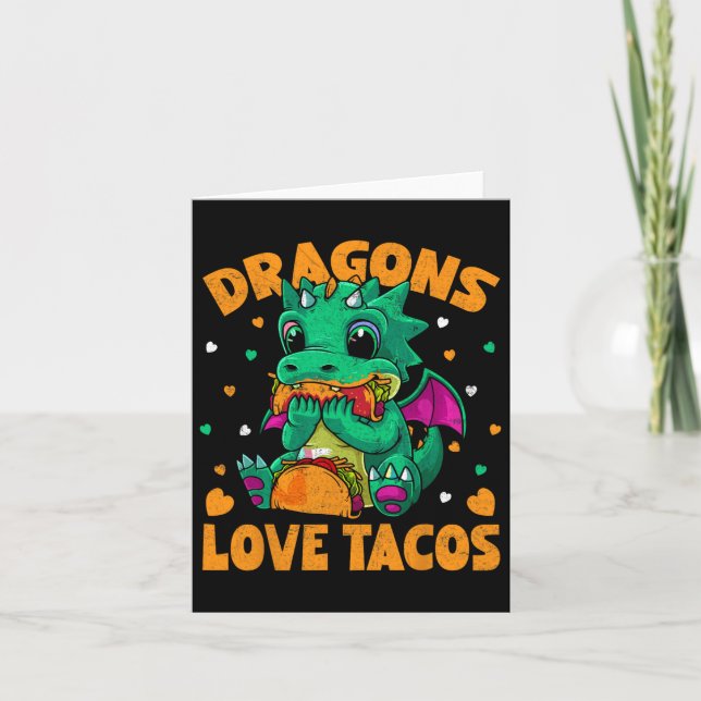 Dragons Liebe Tacos Funny Tacos Food Lover Karte (Vorderseite)