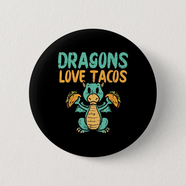 Dragons Liebe Tacos Niedlich Cinco De Mayo Mexiko  Button (Vorderseite)