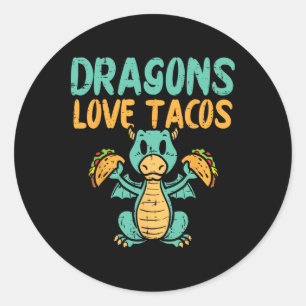 Dragons Liebe Tacos Niedlich Cinco De Mayo Mexiko Runder Aufkleber