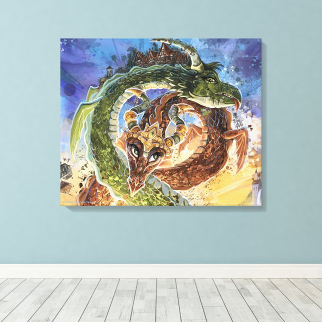 Dragons Rising Art Leinwanddruck (Insitu (Holzboden))