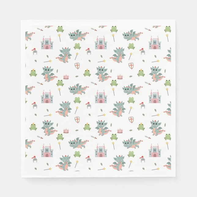 Dragons Ritter Burg Wilhelm Tell Serviette (Vorderseite)