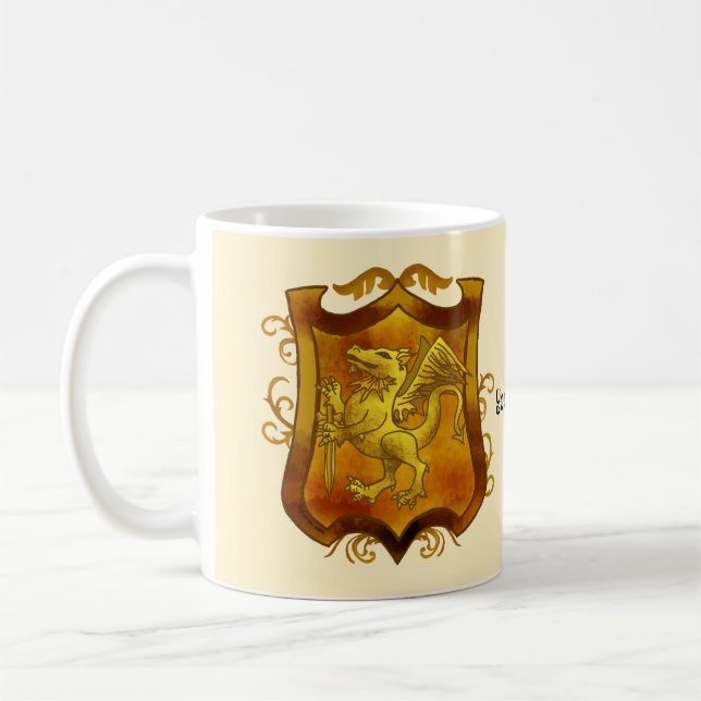 Dragons Schild Familienwappen Nachname Tasse (Links)