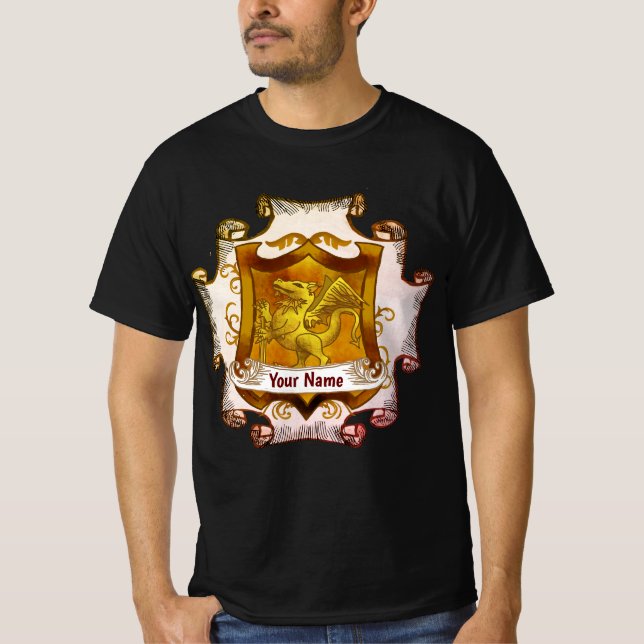 Dragons Shield  Family Crest Surname  t-shirt (Vorderseite)