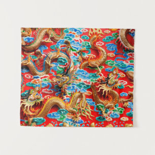 dragons temple tapisserie