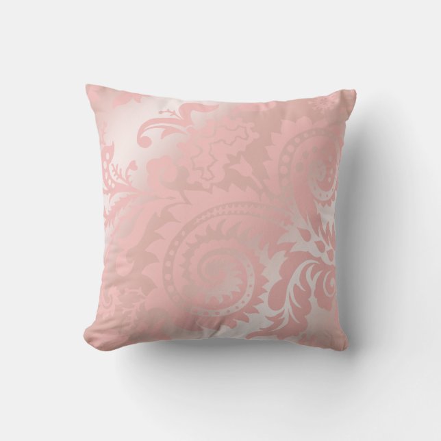 Dragontail Paisley Ombre | Rosa Kissen (Vorderseite)