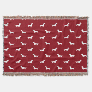 Draht-behaartes Dackel-Silhouette-Muster Decke