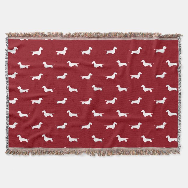 Draht-behaartes Dackel-Silhouette-Muster Decke (Vorderseite)