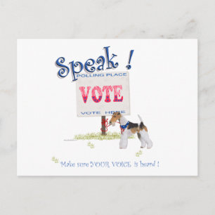 Draht-Fox-Terrier Abstimmungsstimme Postkarte