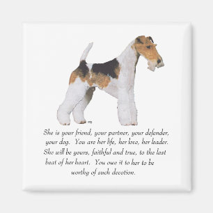 Draht Fox Terrier Andenken WEIBLICH Magnet