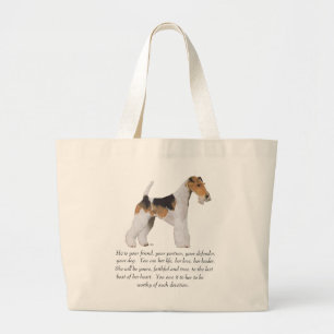 Draht Fox Terrier Gedenkseite / Widmung RÜDE Jumbo Stoffbeutel