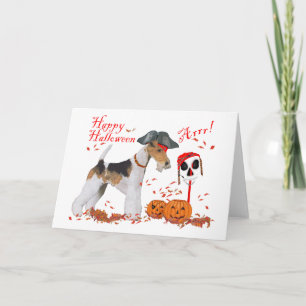 Draht-Fox-Terrier Halloween Karte