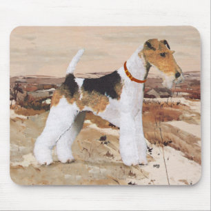 Draht-Fox-Terrier Herbst Mousepad