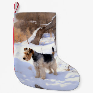 Draht-Fox-Terrier Lass es schneien Weihnachten Kleiner Weihnachtsstrumpf