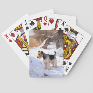 Draht-Fox-Terrier Lass es schneien Weihnachten Spielkarten