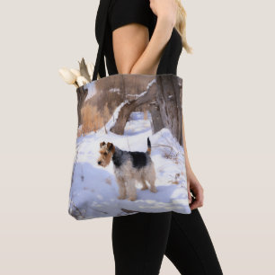Draht-Fox-Terrier Lass es schneien Weihnachten Tasche