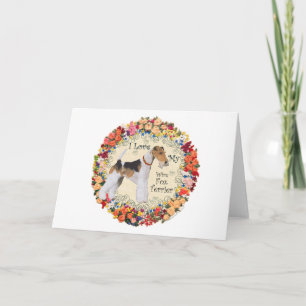 Draht-Fox-Terrier-Liebe Feiertagskarte