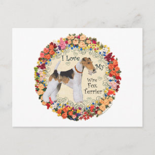 Draht-Fox-Terrier-Liebe Postkarte