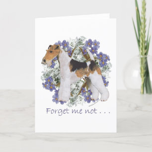Draht-Foxterrier Vergissmeinnicht Karte