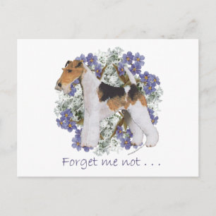 Draht-Foxterrier Vergissmeinnicht Postkarte